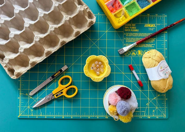 DIY Sunflower Ornament From Egg Cartons