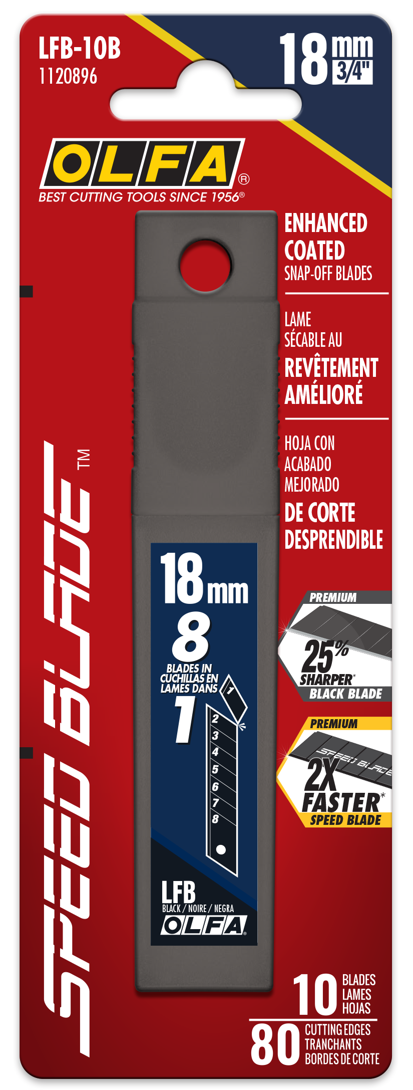 18mm LFB-10B Ultra-Sharp Black Speed Blade, 10-Pack