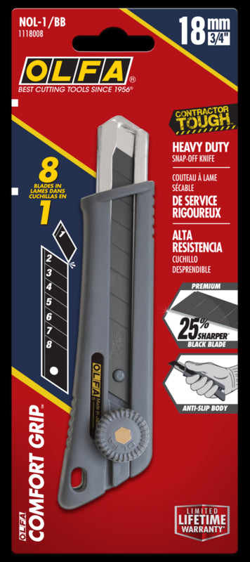 18mm NOL-1/BB Rubber-Grip Ratchet-Lock Utility Knife - OLFA.com