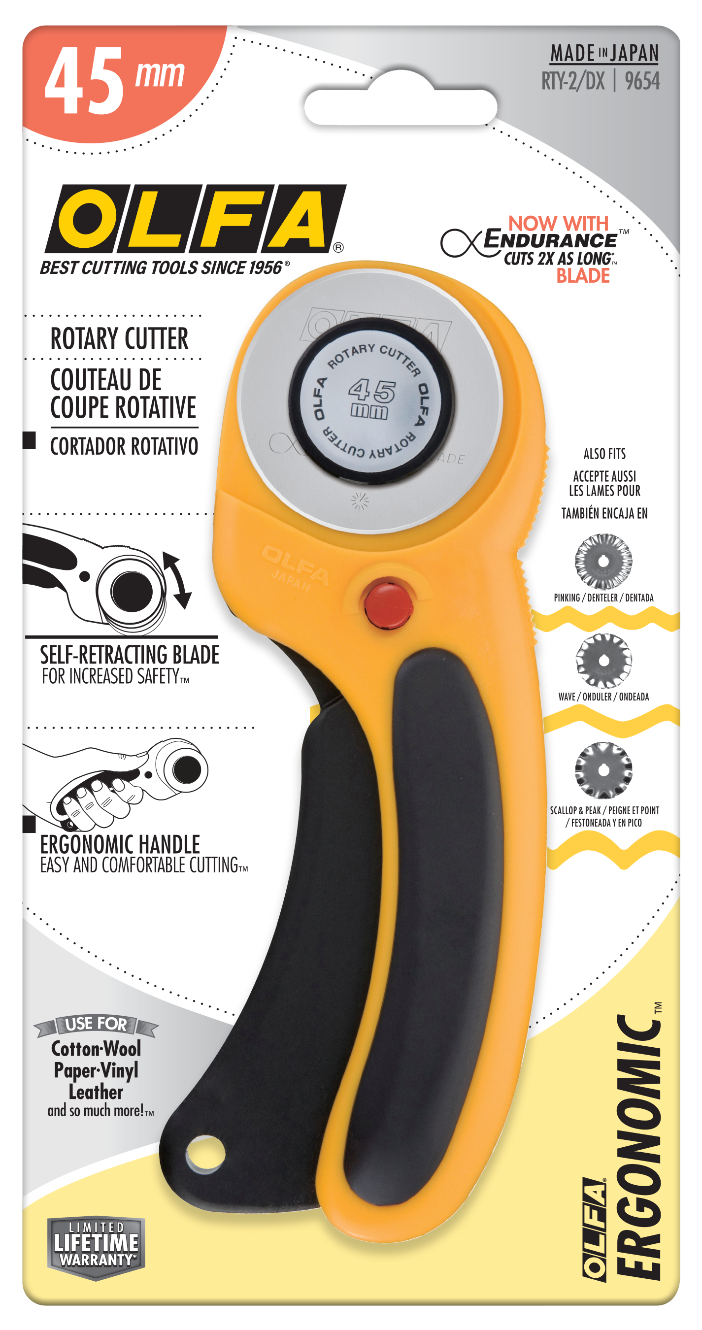 45mm RTY-2/DX Ergonomic Rotary Cutter - OLFA.com