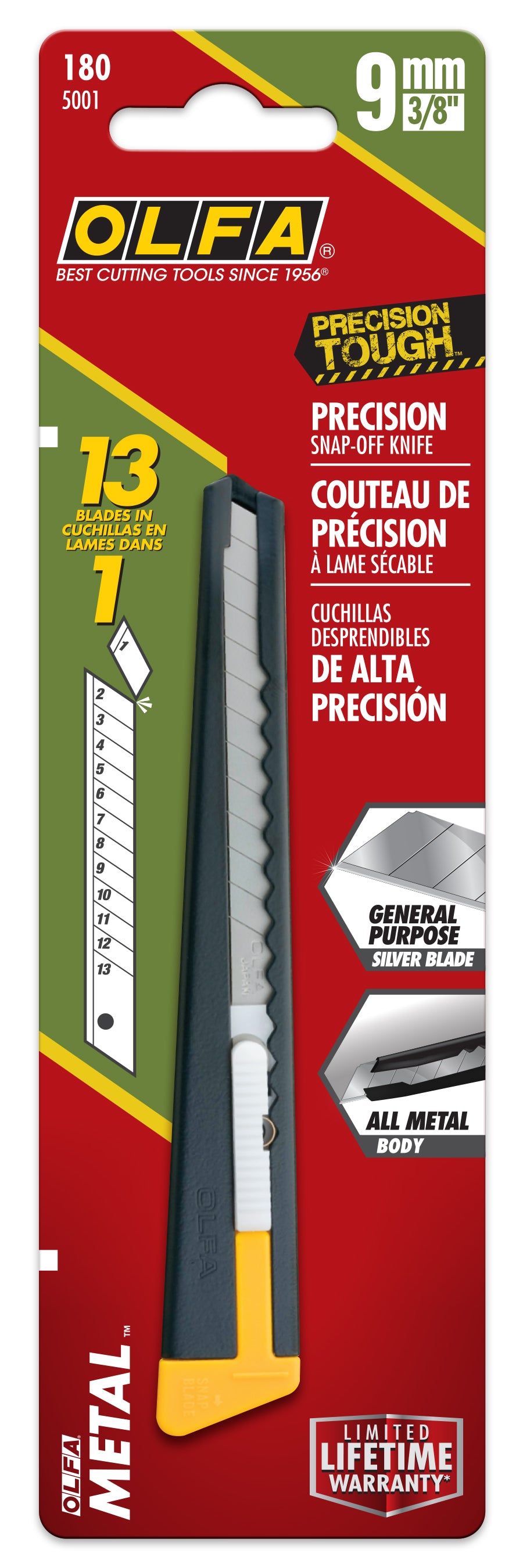 9mm 180 Metal Precision Utility Knife - OLFA.com