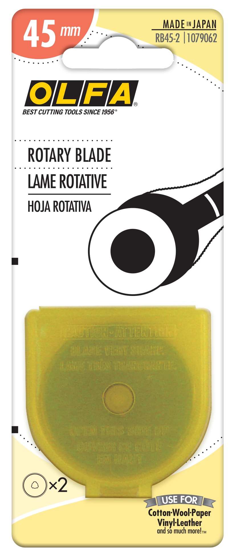 45mm Tungsten Steel Rotary Blade - 1, 2, 5, or 10 Packs - OLFA.com
