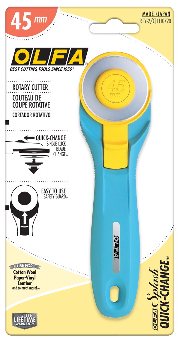 45mm RTY-2/C Quick-Change Rotary Cutter, Aqua - OLFA.com