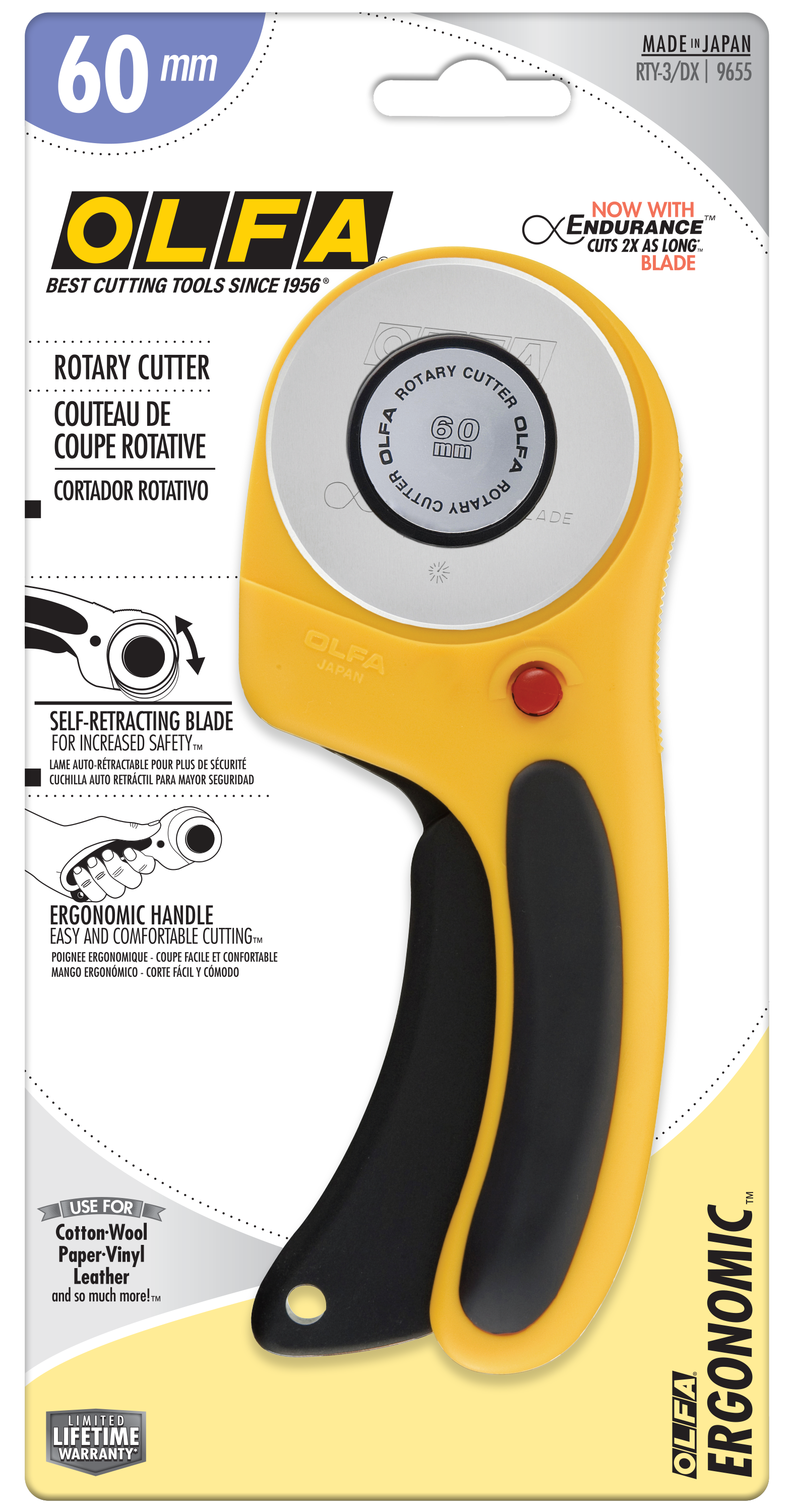 60mm RTY-3/DX Ergonomic Rotary Cutter - OLFA.com