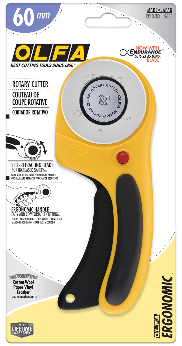 OLFA 60mm Rotary Cutter with Endurance Blade – Lasting Precision