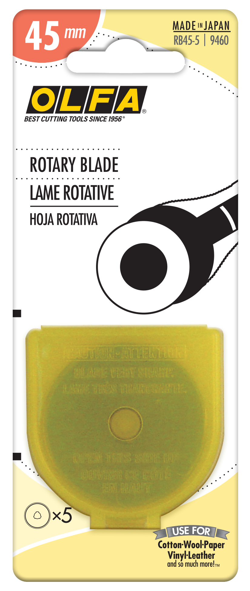 45mm Tungsten Steel Rotary Blade - 1, 2, 5, or 10 Packs - OLFA.com