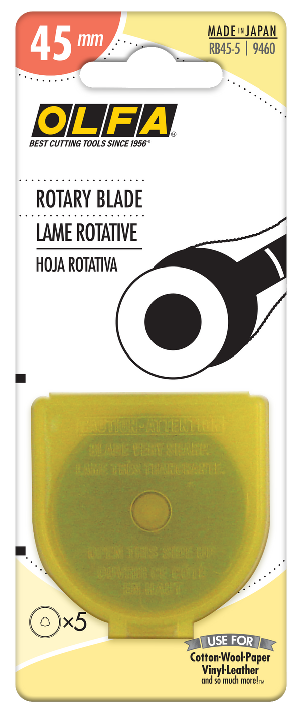 45mm Tungsten Steel Rotary Blade - 1, 2, 5, or 10 Packs - OLFA.com
