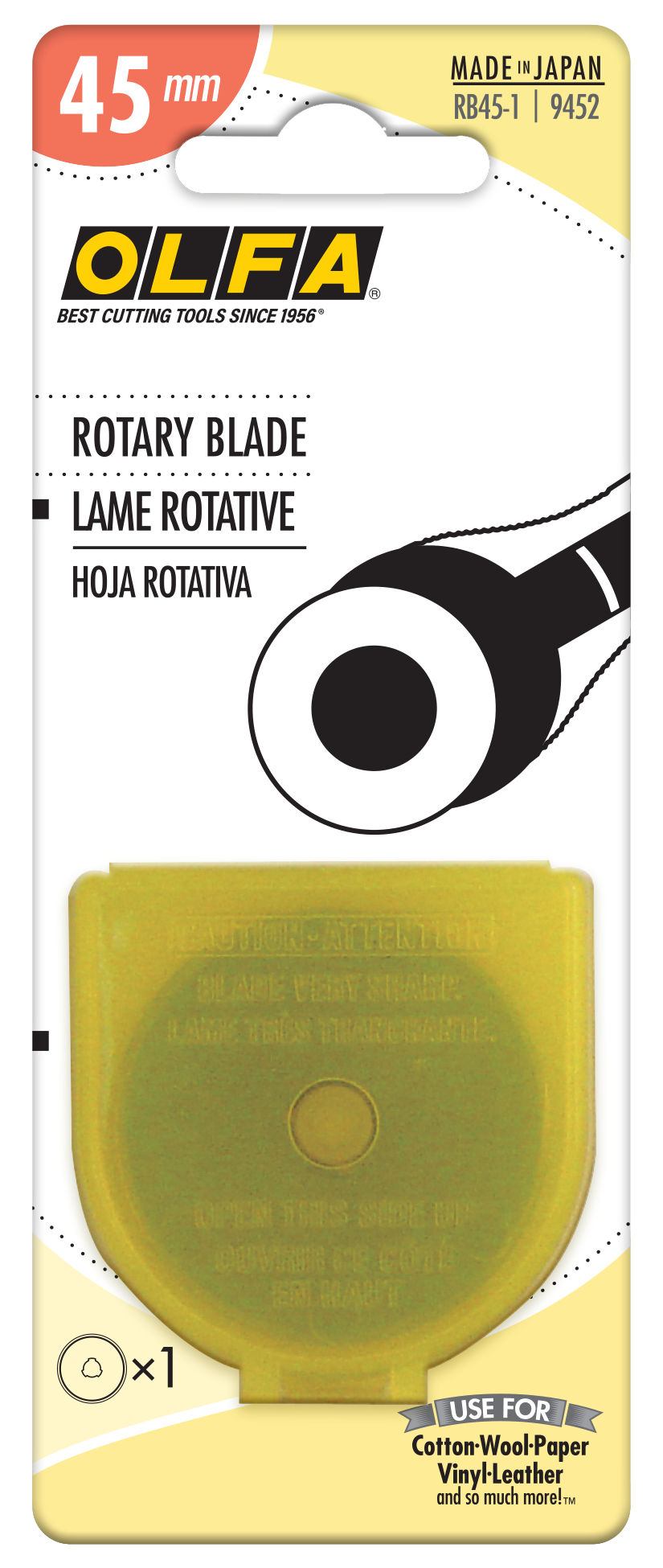 45mm Tungsten Steel Rotary Blade - 1, 2, 5, or 10 Packs - OLFA.com