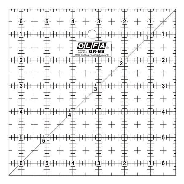 QR-6S 6 1/2" Square Frosted Acrylic Ruler - OLFA.com