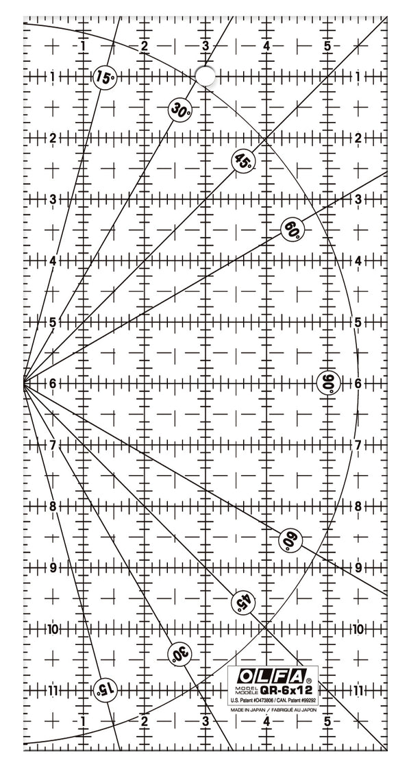 QR-6x12 6" x 12" Frosted Acrylic Ruler - OLFA.com