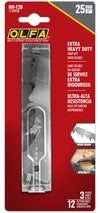 OLFA 25mm HH-12B Hook Snap Blades in package. Pack of 3 blades (12 edges)
