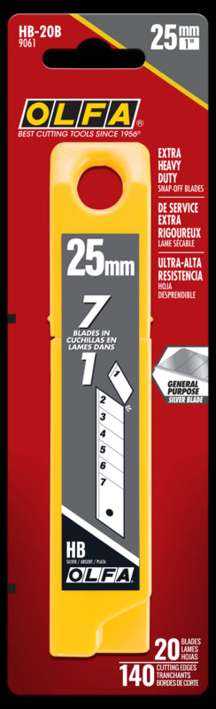 25mm HB Silver Snap Blade - 5, 20 or 40 Pack - OLFA.com