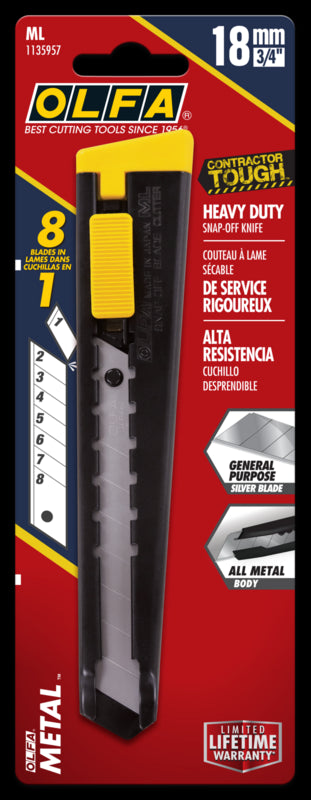 OLFA ML METAL HD 18mm Heavy-Duty Auto-Lock Knife - GM Crafts