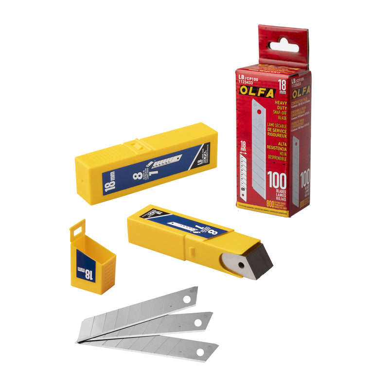 18mm LB Silver Snap Blade - 5, 10, 50 or 100 Packs - OLFA.com