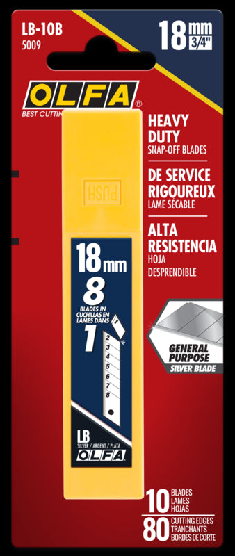 18mm LB Silver Snap Blade - 5, 10, 50 or 100 Packs - OLFA.com