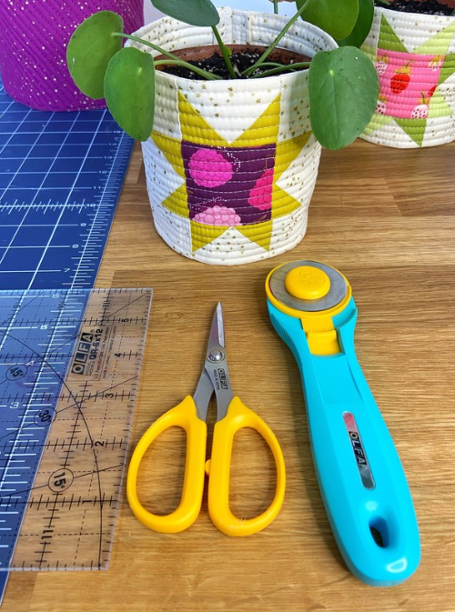 Star Quilted Flower Pot Cozy