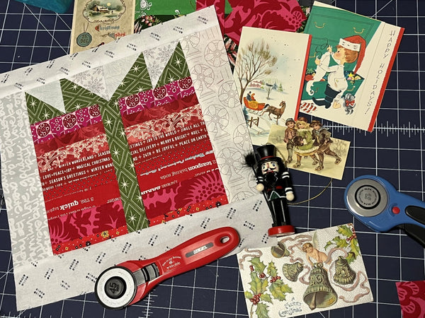 Fun & Funky Christmas Quilt Block Series –   Gift Block