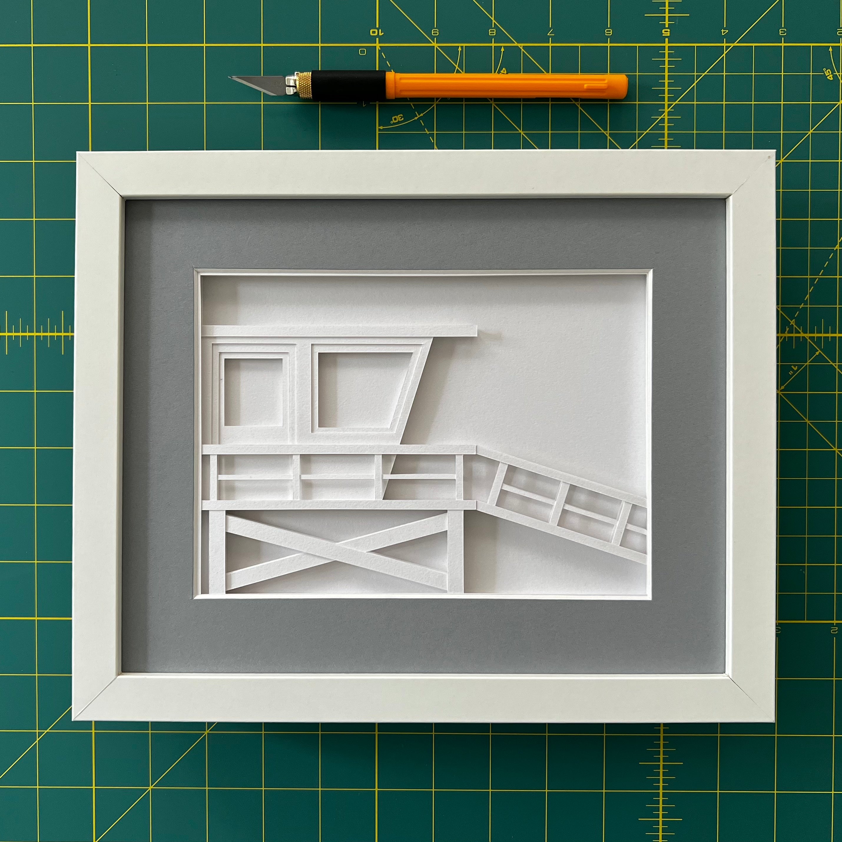 Lifeguard Stand Layered Paper Sculpture