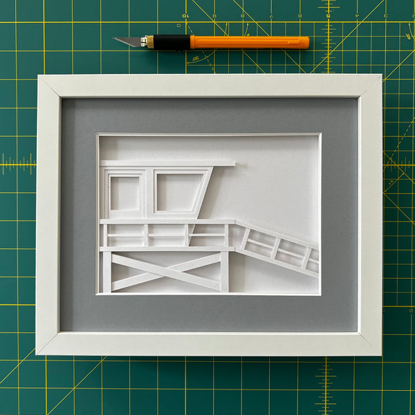 Lifeguard Stand Layered Paper Sculpture