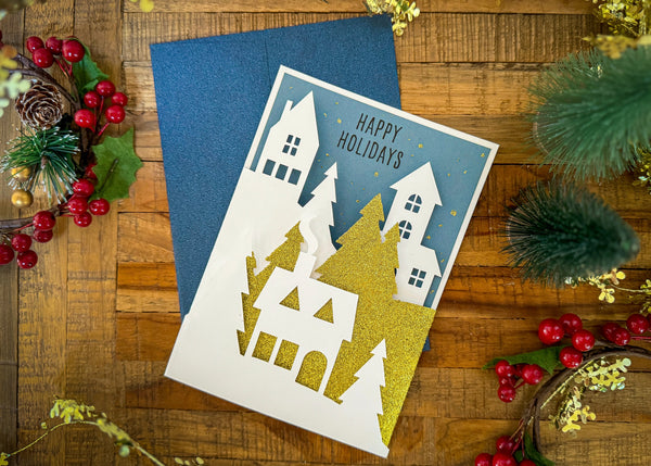 Crafting Magic: A Winter Wonderland Village Card