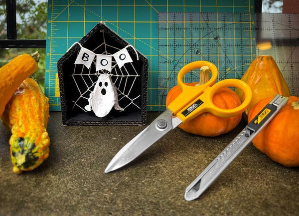 DIY Not-So-Spooky Haunted House with Cute Ghost Halloween Ornament