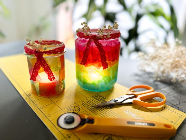 Upcycled Glass Jar Garden Lanterns