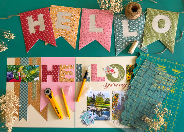 One Idea, Two Different Projects - Spring Edition: Cute Banner & A Double Page Scrapbook Layout