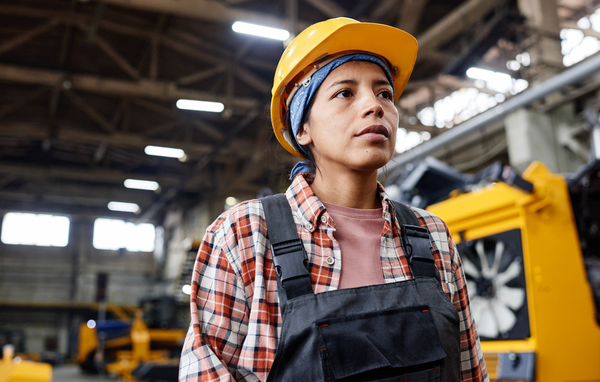 Female Worker at a Construction Site with OLFA