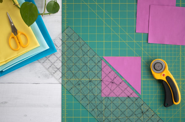 Cutting half-square triangles