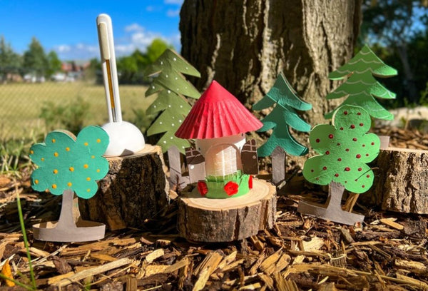 Recycled Toilet Paper Roll Craft: Whimsical Forest and a Fairy House
