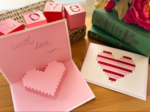 Crafting Love: DIY Pixel Art Inspired Kirigami Valentine's Day Card