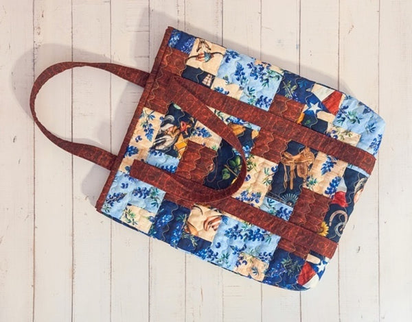 Quilt-as-you-go Texas Tote Bag with French seams