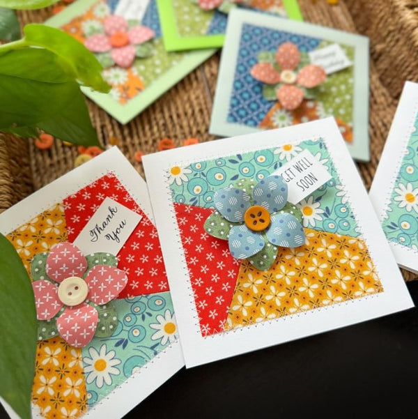 Create Your Own Crazy Quilt Greeting Card Set