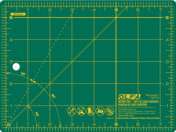 RM-6X8-01; Green 6 "x 8" Double face, tapis rotatif auto-cicatrisant