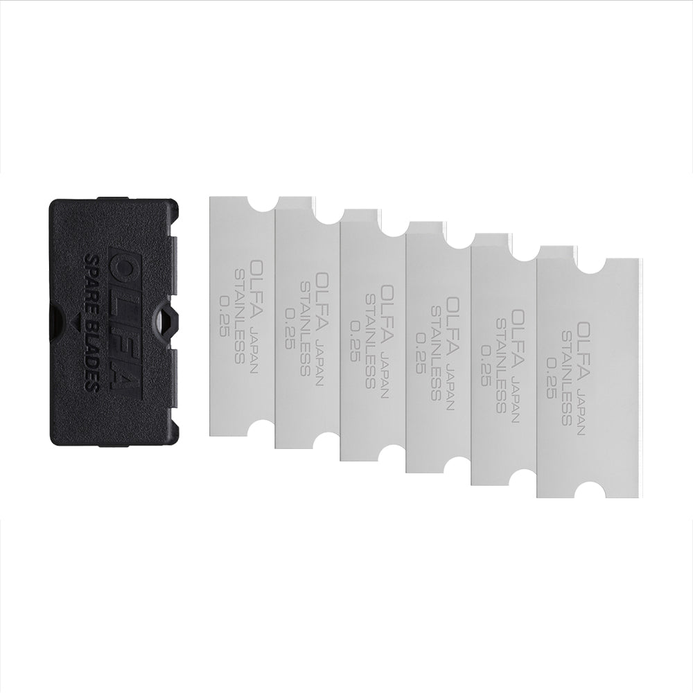 GSB-2S/6B 40mm Stainless Steel Glass Scraper Blade - 6 Pack - OLFA.com