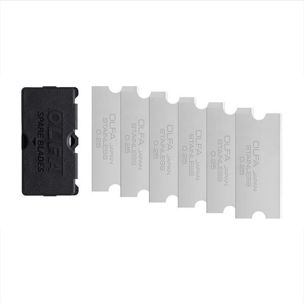 GSB-2S/6B 40mm Stainless Steel Glass Scraper Blade - 6 Pack - OLFA.com