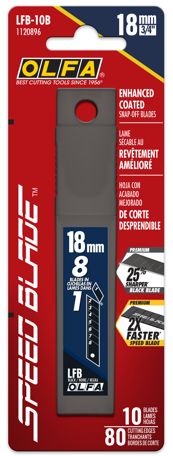 18mm LFB-10B Ultra-Sharp Black Speed Blade, 10-Pack