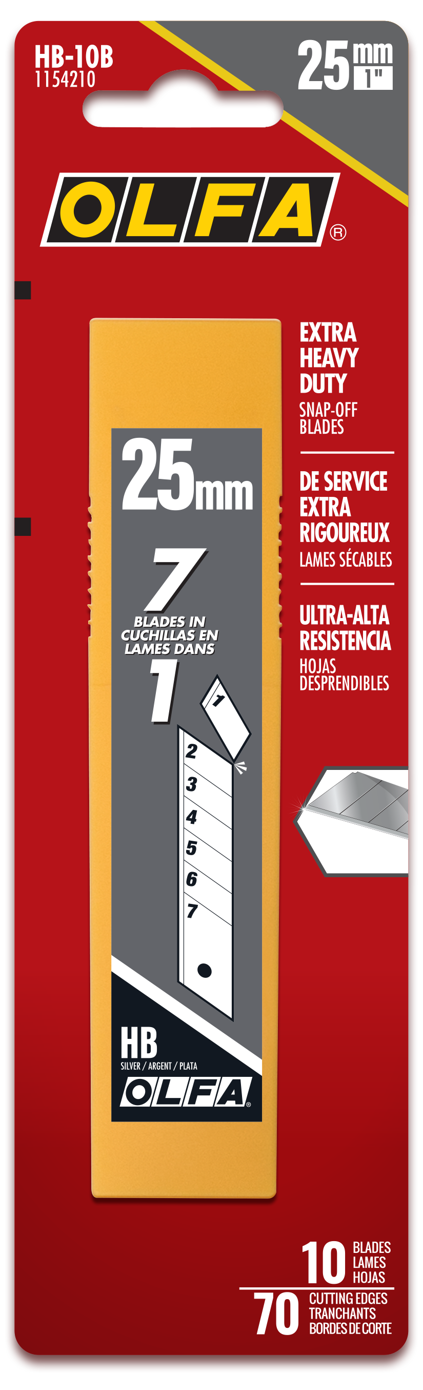 25mm HB Silver Snap Blade - 5, 20 or 40 Pack