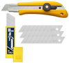 18mm BN-L Ratchet Lock Utility Knife With a 10-Pack of Silver Snap Blades - OLFA.com
