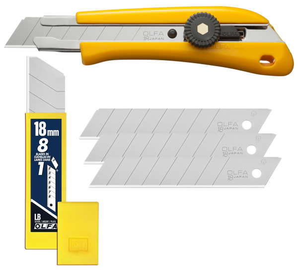 18mm BN-L Ratchet Lock Utility Knife With a 10-Pack of Silver Snap Blades - OLFA.com