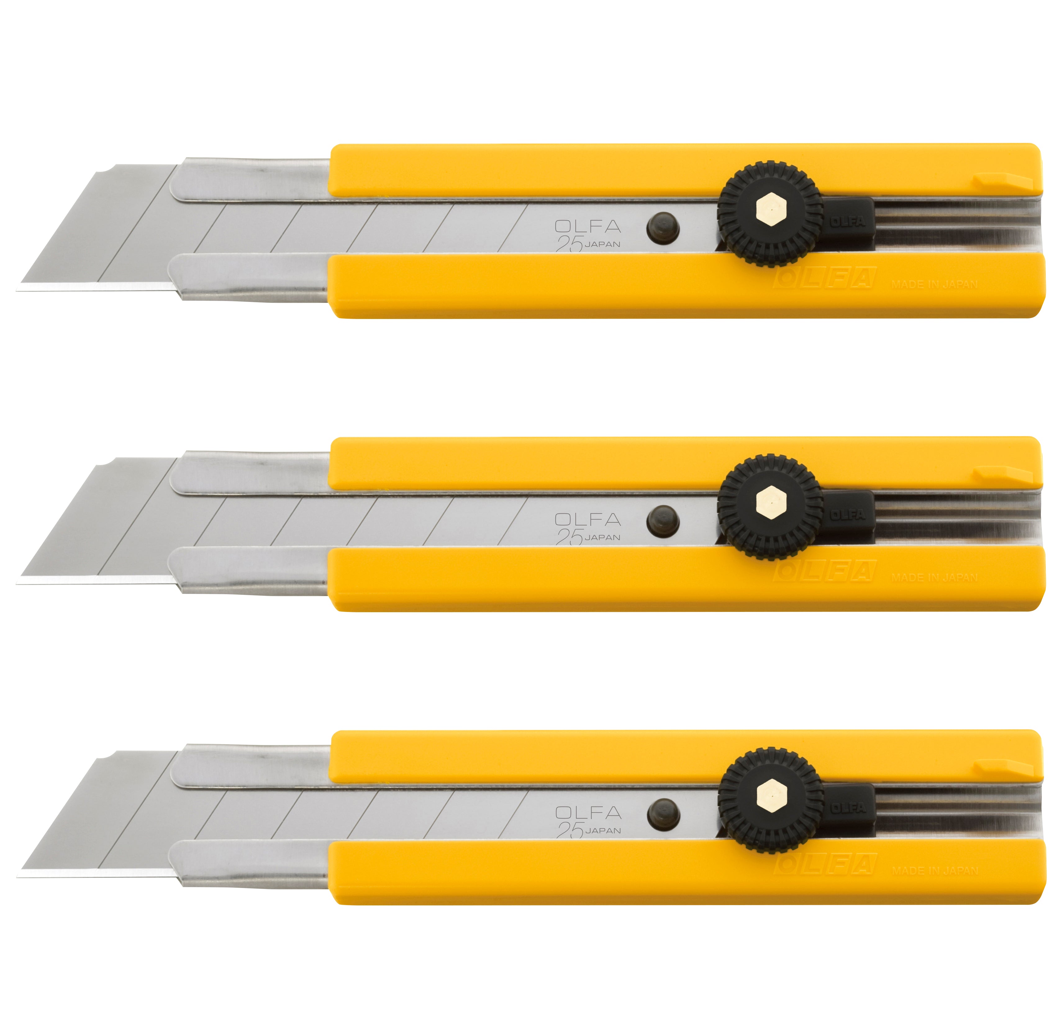 Classic Extra Heavy-Duty Ratchet-Lock Utility Knife with Anti-Slip Grip, 3-Pack - OLFA.com