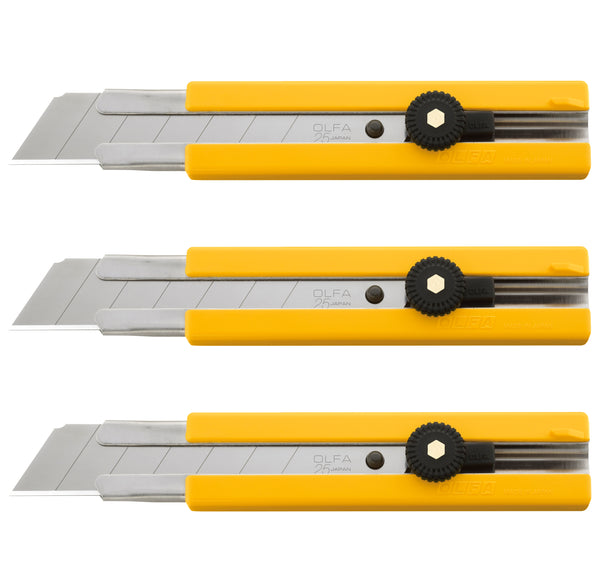 Classic Extra Heavy-Duty Ratchet-Lock Utility Knife with Anti-Slip Grip, 3-Pack - OLFA.com