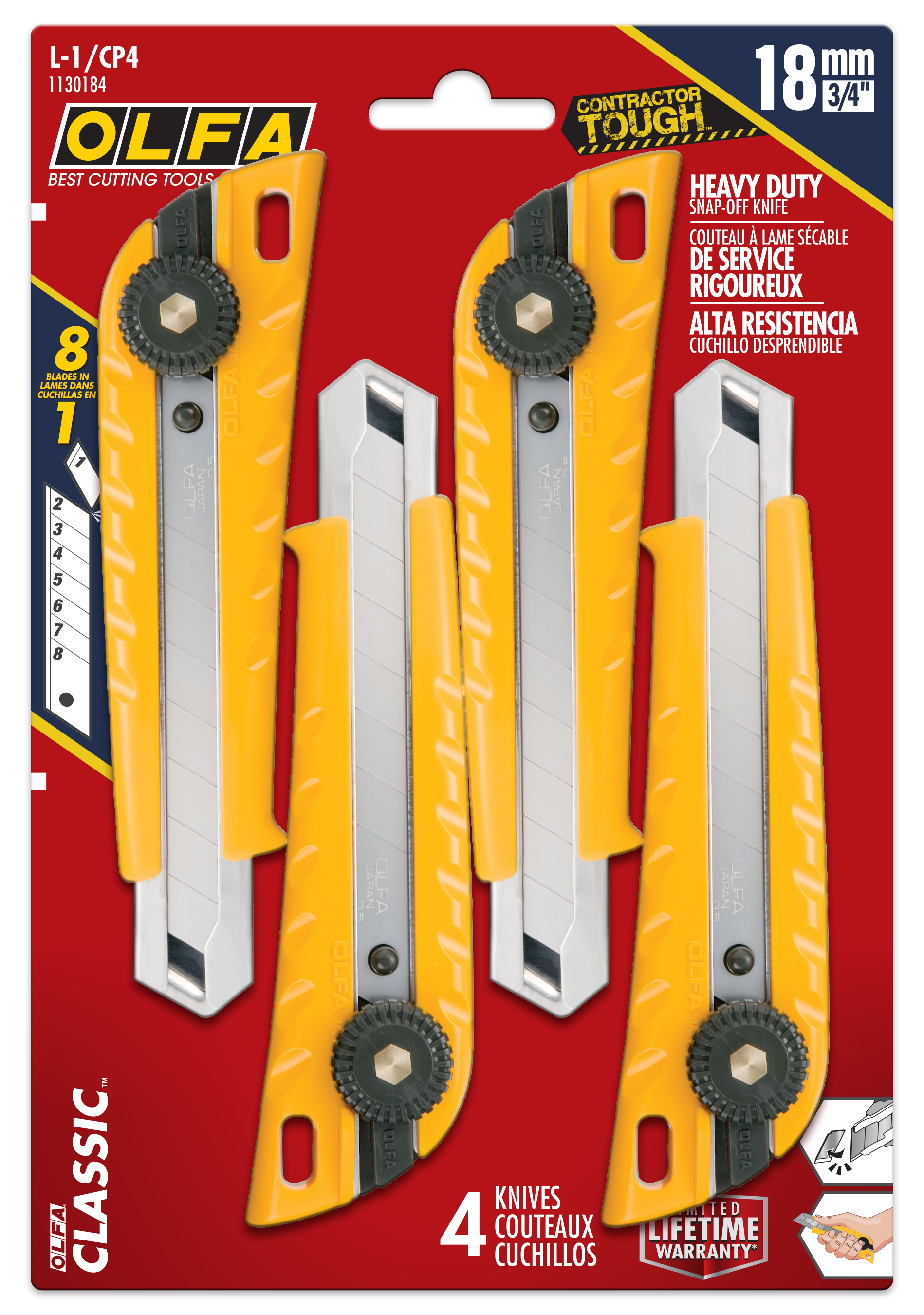 Classic Heavy Duty Ratchet-Lock Utility Knife, 4-Pack - OLFA.com