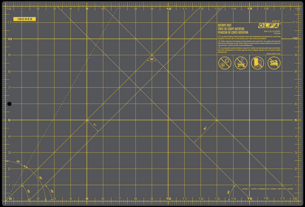 RM-CG-01/GRY 12”x18” Double-Sided Self-Healing Rotary Mat, Gray - OLFA.com