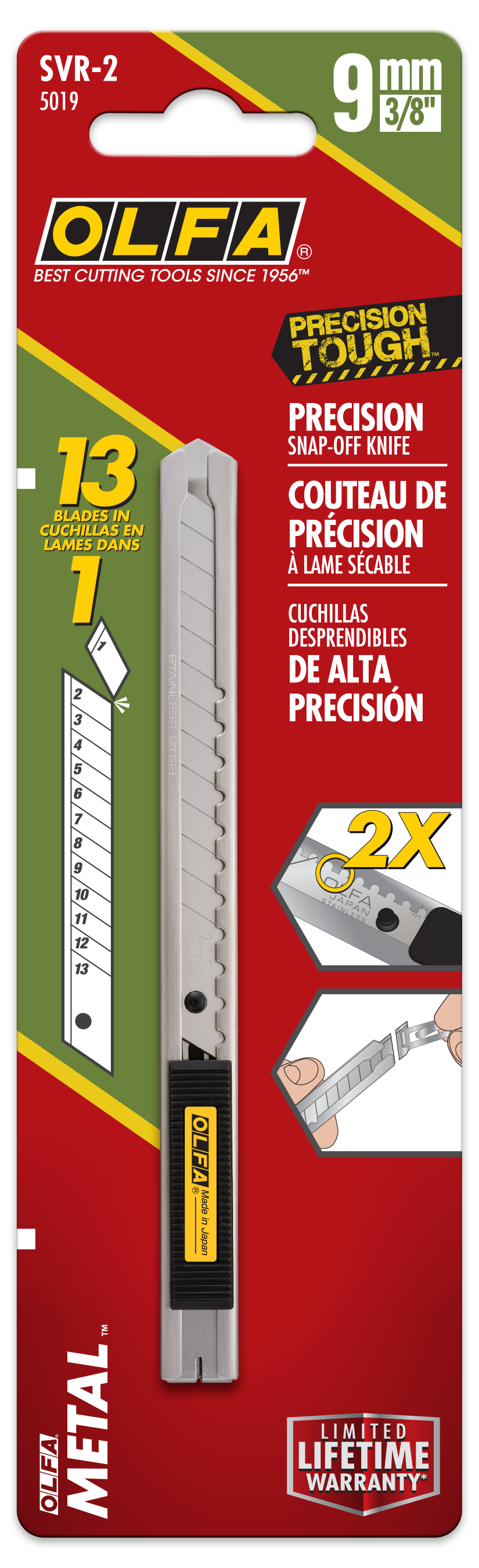 9mm SVR-2 Stainless Steel Auto-Lock Knife - OLFA.com