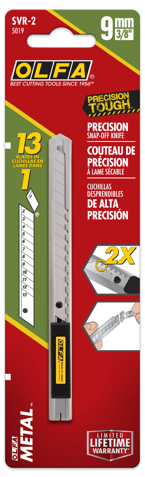 9mm SVR-2 Stainless Steel Auto-Lock Knife - OLFA.com