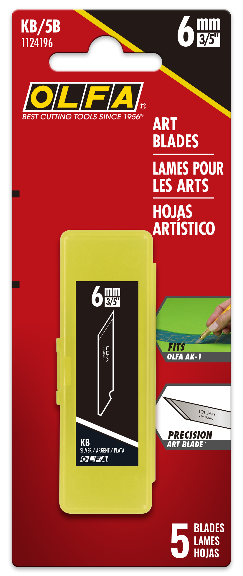 OLFA KB Multi-Purpose Art Blades, Pack of 5 or 25