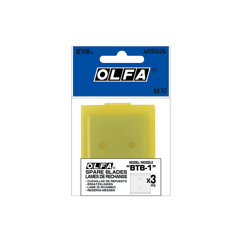 43mm BTB-1 Dual-Edge Scraper Blades - 3 Pack - OLFA.com