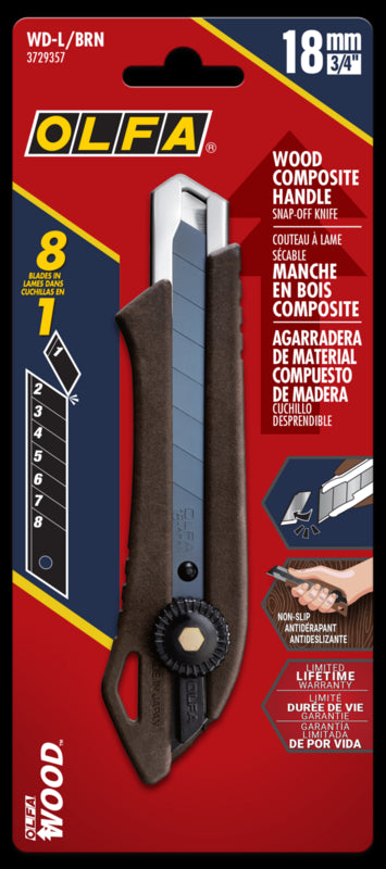 18mm WD-L Wood Composite Ratchet Lock Utility Knife