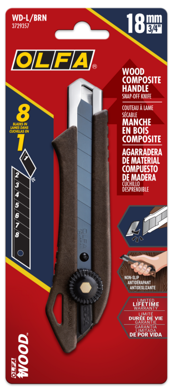 18mm WD-L Wood Composite Ratchet Lock Utility Knife